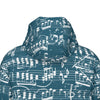 Music Blue Print Unisex Long Down Jacket