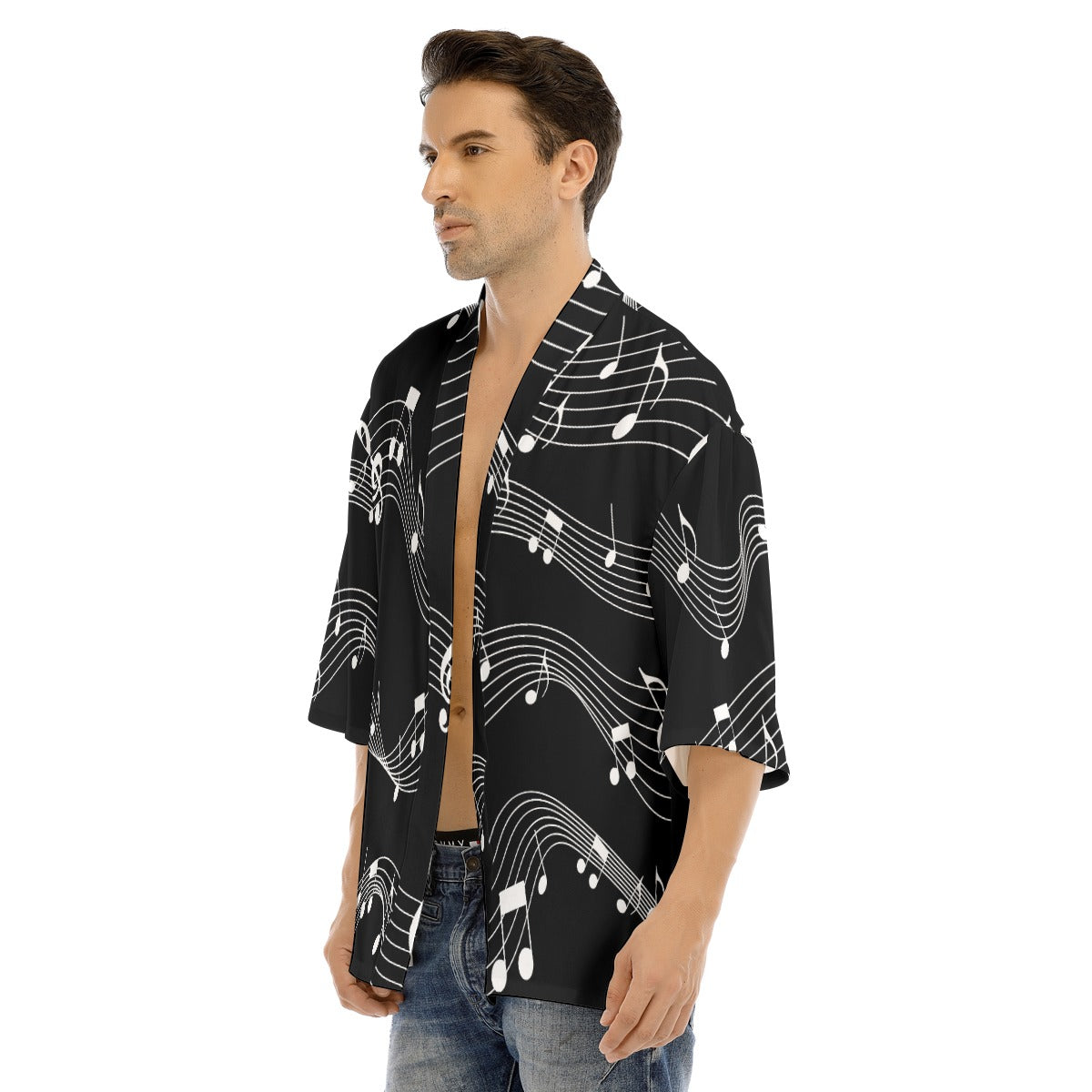 Music Waves Men's Haori Jacket