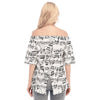 Music Scores Off-shoulder Back Split Top