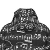 Classic Music Print Unisex Long Down Jacket