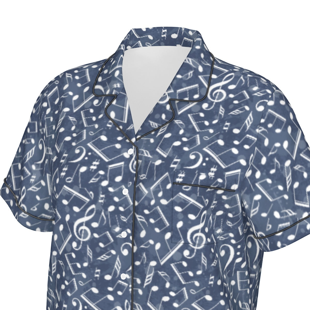 Music Blue Women's Short Sleeve Pajama Set