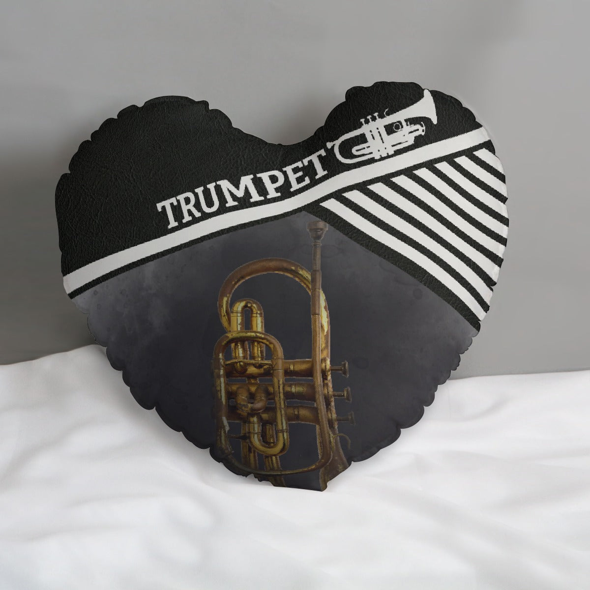 Trumpet Lover Heart-shaped Pillow