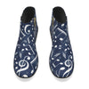 Navy & White Music Notes Women's Short Boots