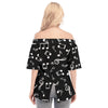 Music Notes Off-shoulder Back Split Top