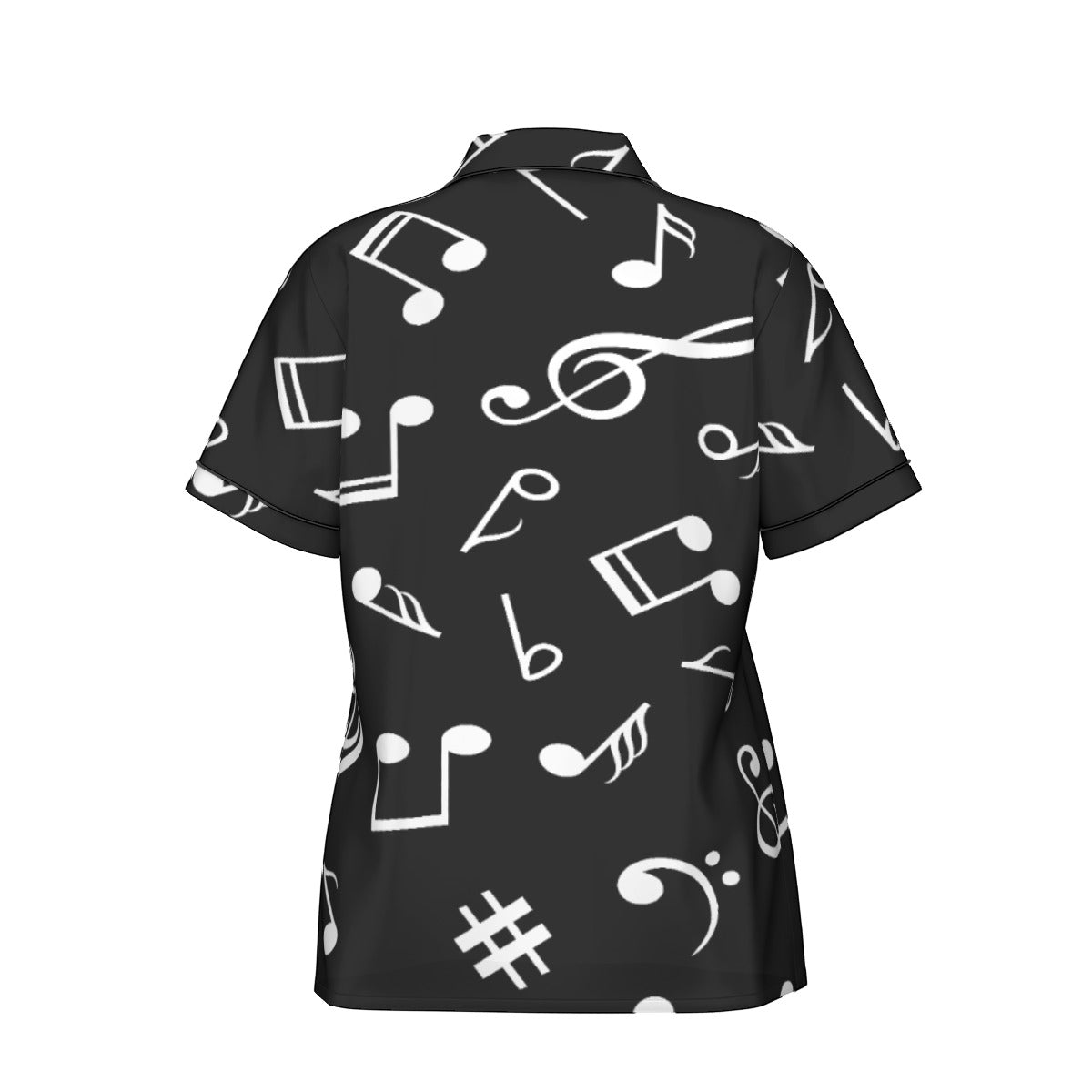 Music Black Women's Short Sleeve Pajama Set