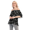 Music Notes Off-shoulder Back Split Top