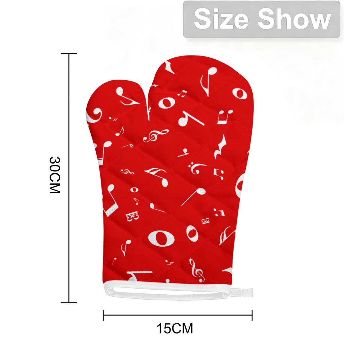 1 Piece Music Style Red Kitchen Heat-Resistant Glove