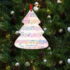 Pink Music Christmas Tree Shaped Aluminium Pendant