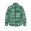 Music Green Print Unisex Down Jacket