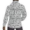 White Music Print Men's Fleece Hoodie