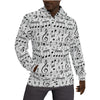 White Music Print Men's Fleece Hoodie