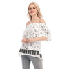 Piano Keys Off-shoulder Back Split Top