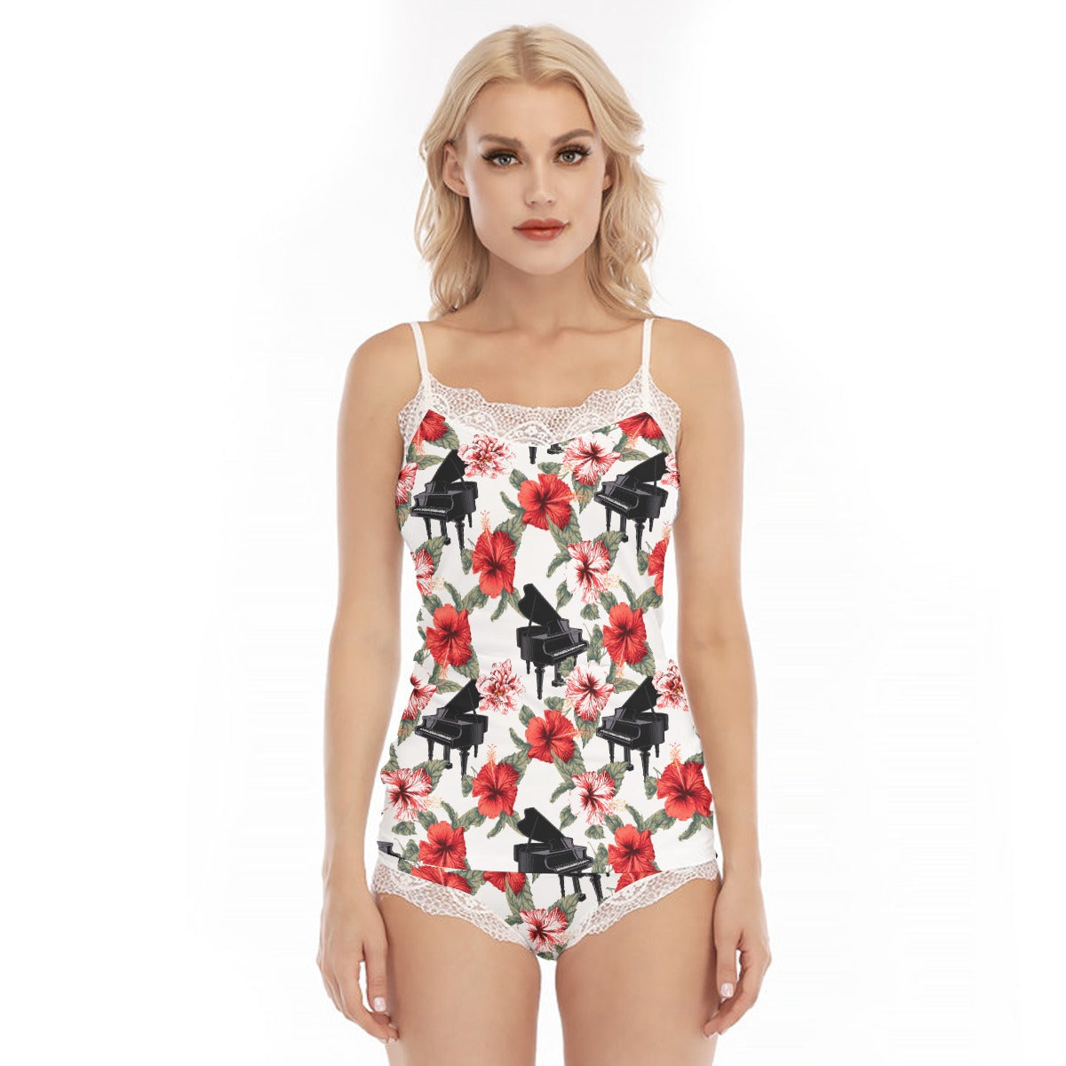 Floral Piano Camisole & Panty Pajama Set