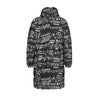 Classic Music Print Unisex Long Down Jacket