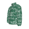 Music Green Print Unisex Down Jacket