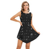 Dark Music Print Sleeveless Dress