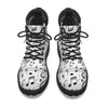 Black N White Music Print Men's Short Boots