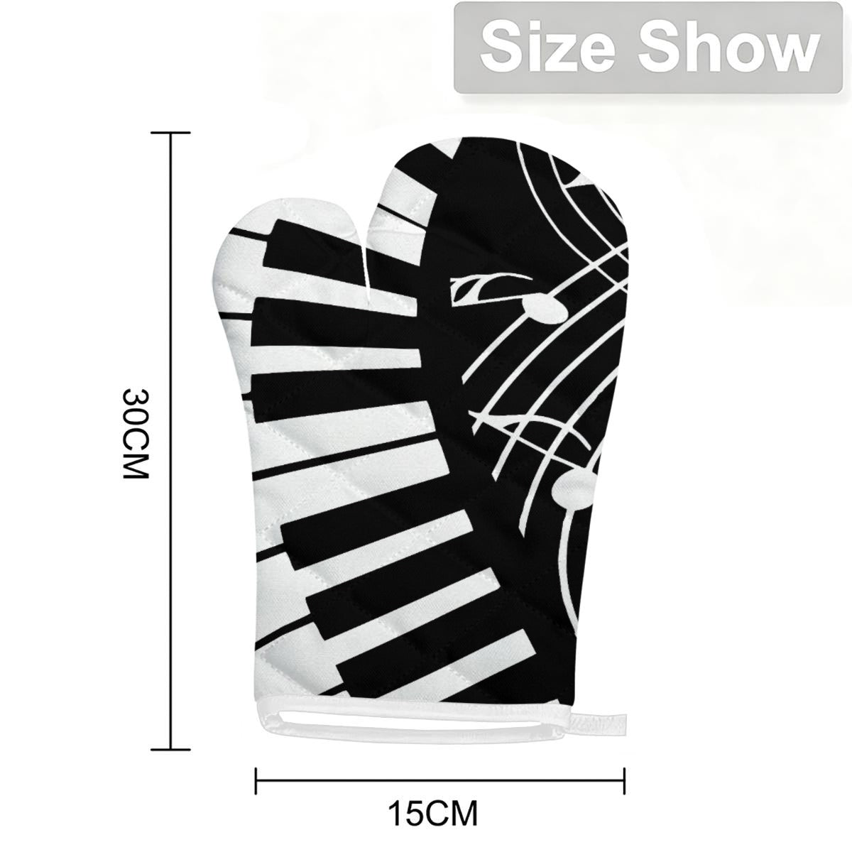 1 Piece Music Piano Kitchen Heat-Resistant Glove