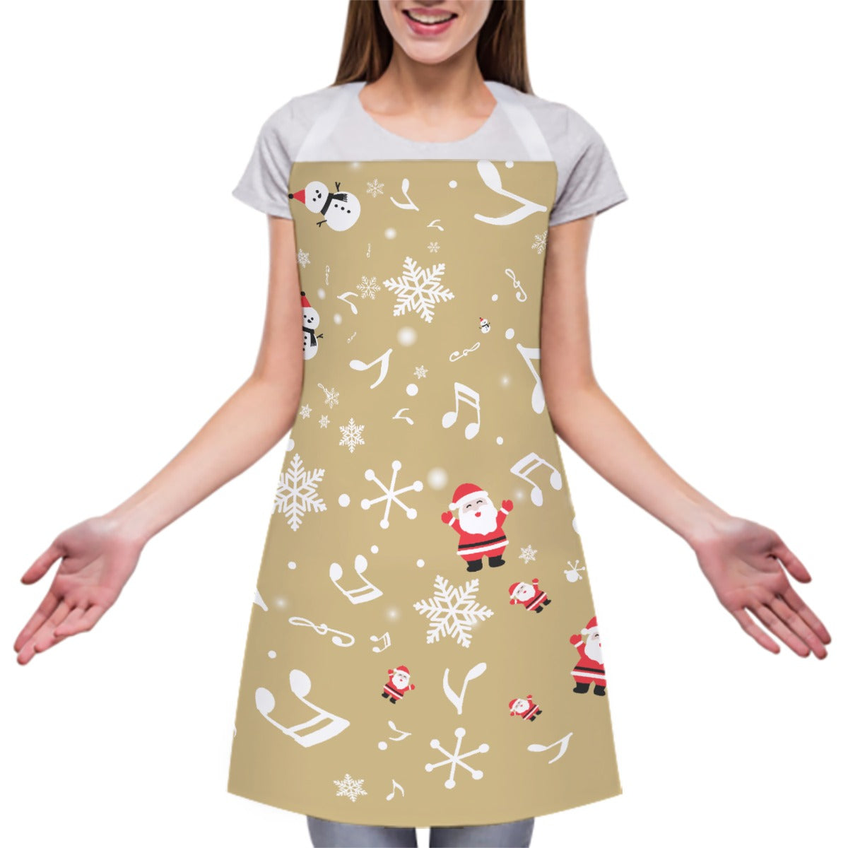 Music Christmas Snowman Adjustable Apron