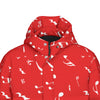 Red Music Notes Print Unisex Long Down Jacket