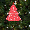 Music Red Christmas Tree Shaped Aluminium Pendant