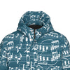 Music Blue Print Unisex Long Down Jacket