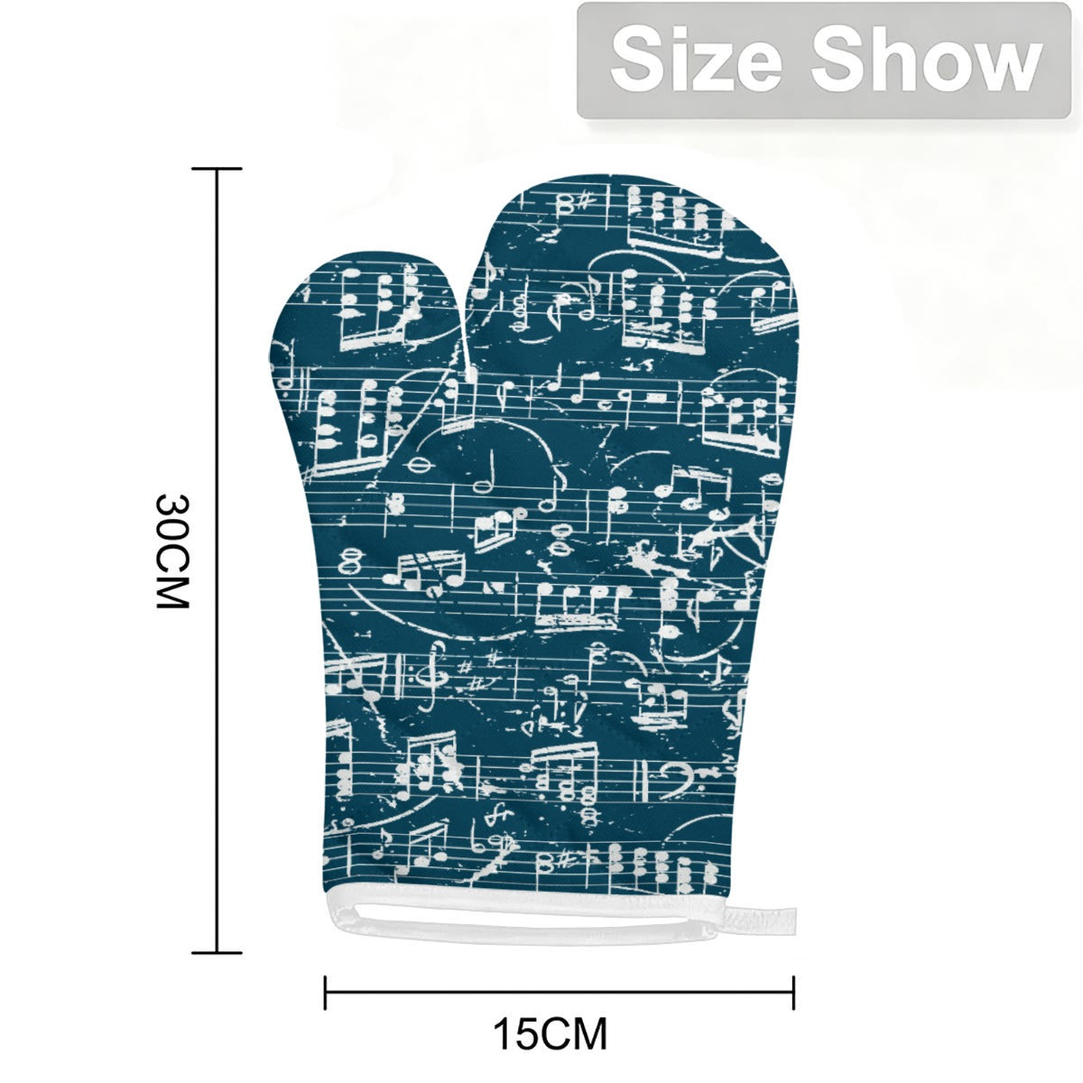 1 Piece Music Style Blue Kitchen Heat-Resistant Glove