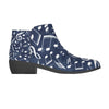 Navy & White Music Notes Women's Short Boots