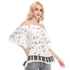 Piano Keys Off-shoulder Back Split Top