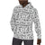 White Music Print Men's Fleece Hoodie