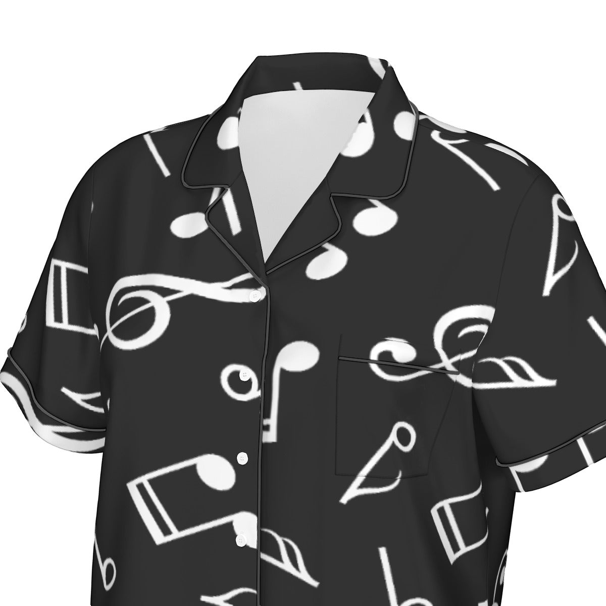 Music Black Women's Short Sleeve Pajama Set