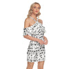 Music Scores Cold Shoulder Criss Cross Dress