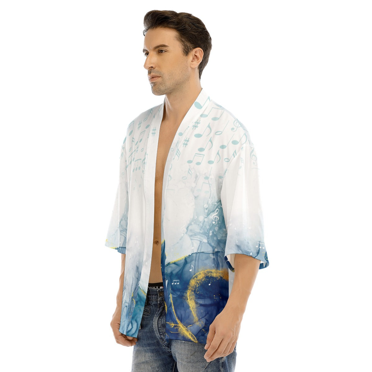 Music Watercolor Men's Haori Jacket