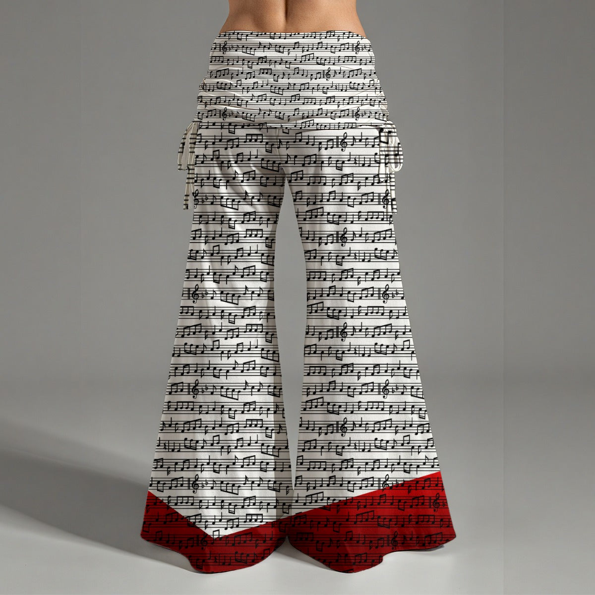 Music Print Women's High Waist Wide Leg Pants