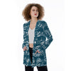 Music Ocean Print Women's Pocket Cardigan