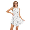 Music Notes Print Sleeveless Dress