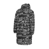 Classic Music Print Unisex Long Down Jacket