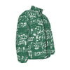 Music Green Print Unisex Down Jacket