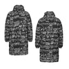 Classic Music Print Unisex Long Down Jacket