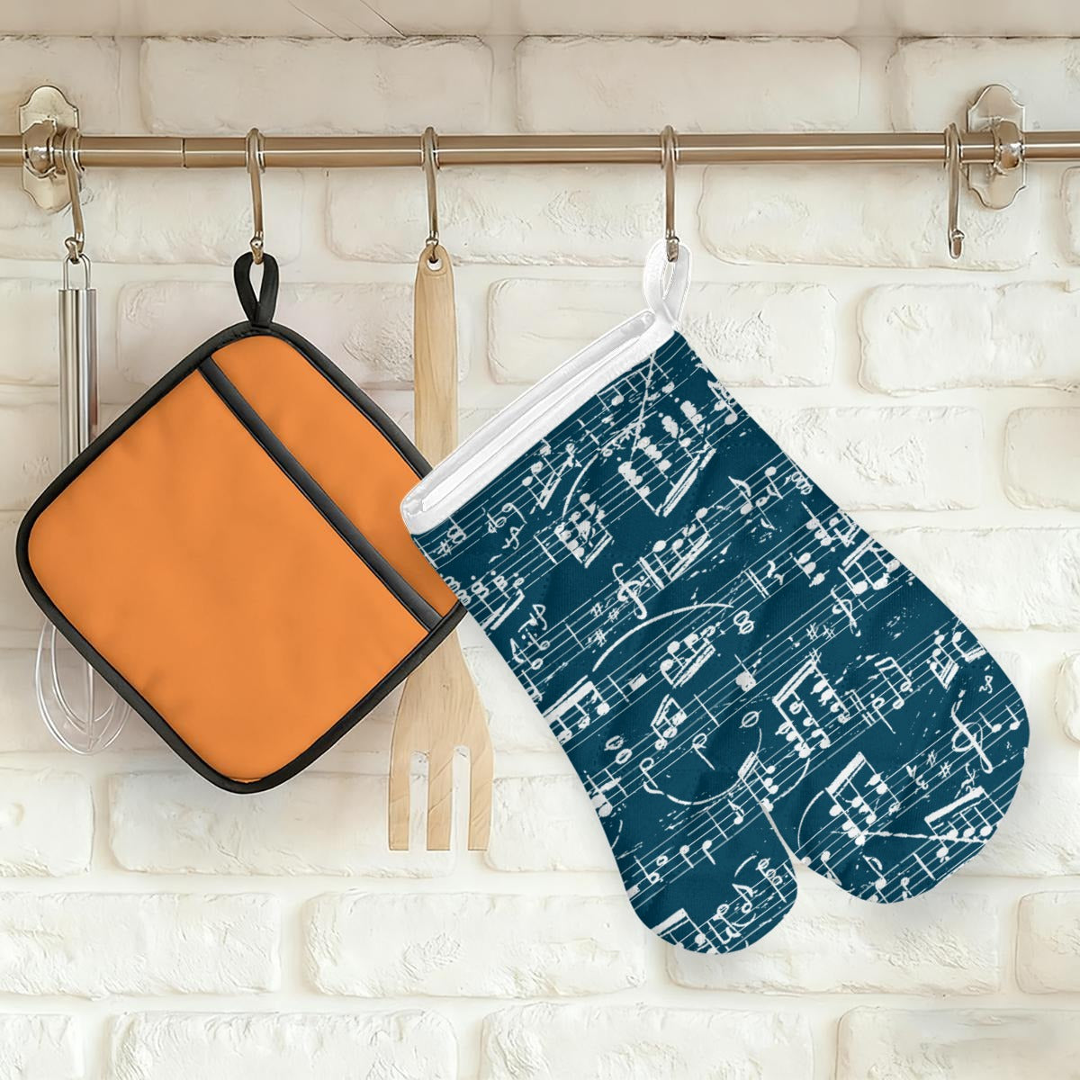 1 Piece Music Style Blue Kitchen Heat-Resistant Glove