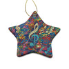 Music Pattern Star Ceramic Hanging Decoration