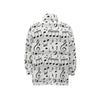 Music Notes Print Unisex Stand Collar Zipped Jacket