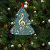 Green Music Christmas Tree Shaped Aluminium Pendant