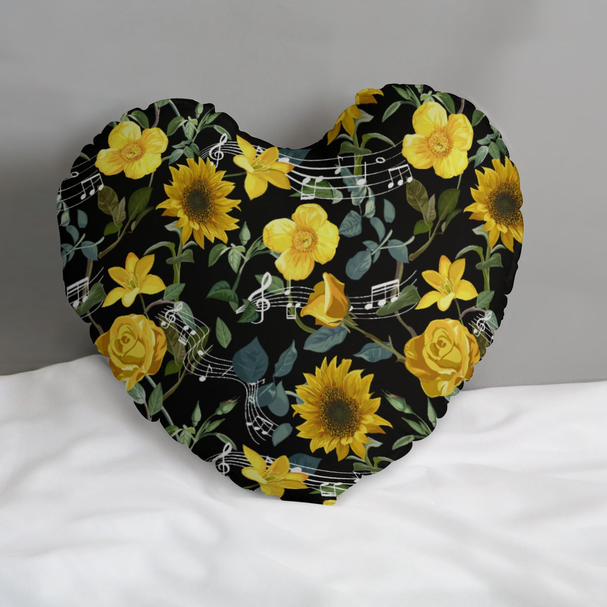 Music Garden Heart-shaped Pillow