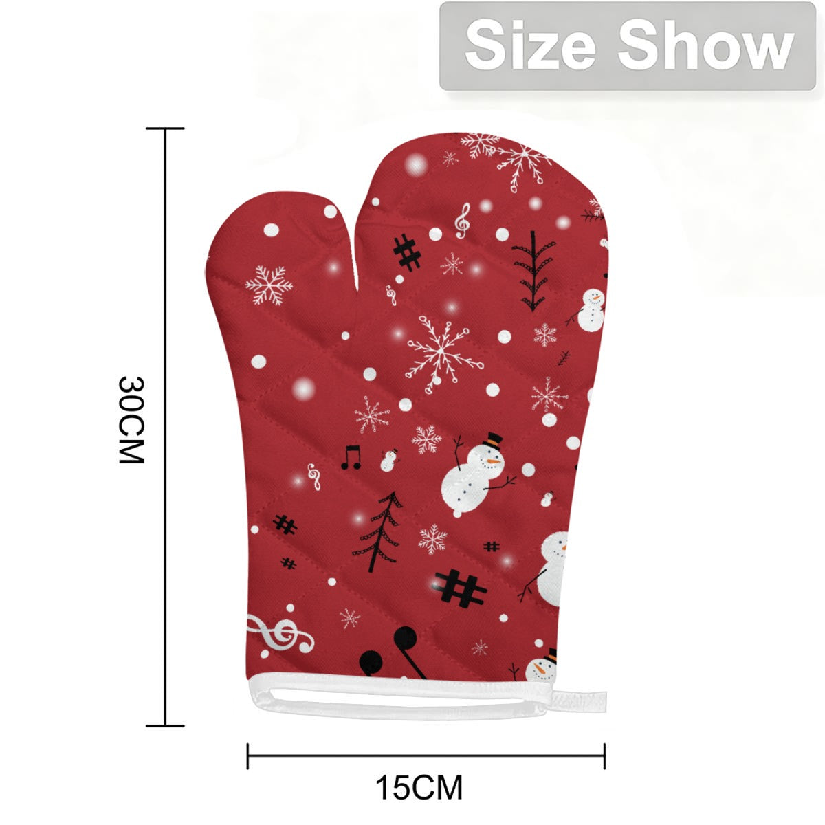 1 Piece Music Christmas Kitchen Heat-Resistant Glove