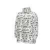 Music Notes Print Unisex Stand Collar Zipped Jacket