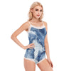 Watercolor Music Blue Lace Camisole & Panty Lace Pajama Set