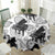 Monotone Grant Piano Waterproof Round Tablecloth