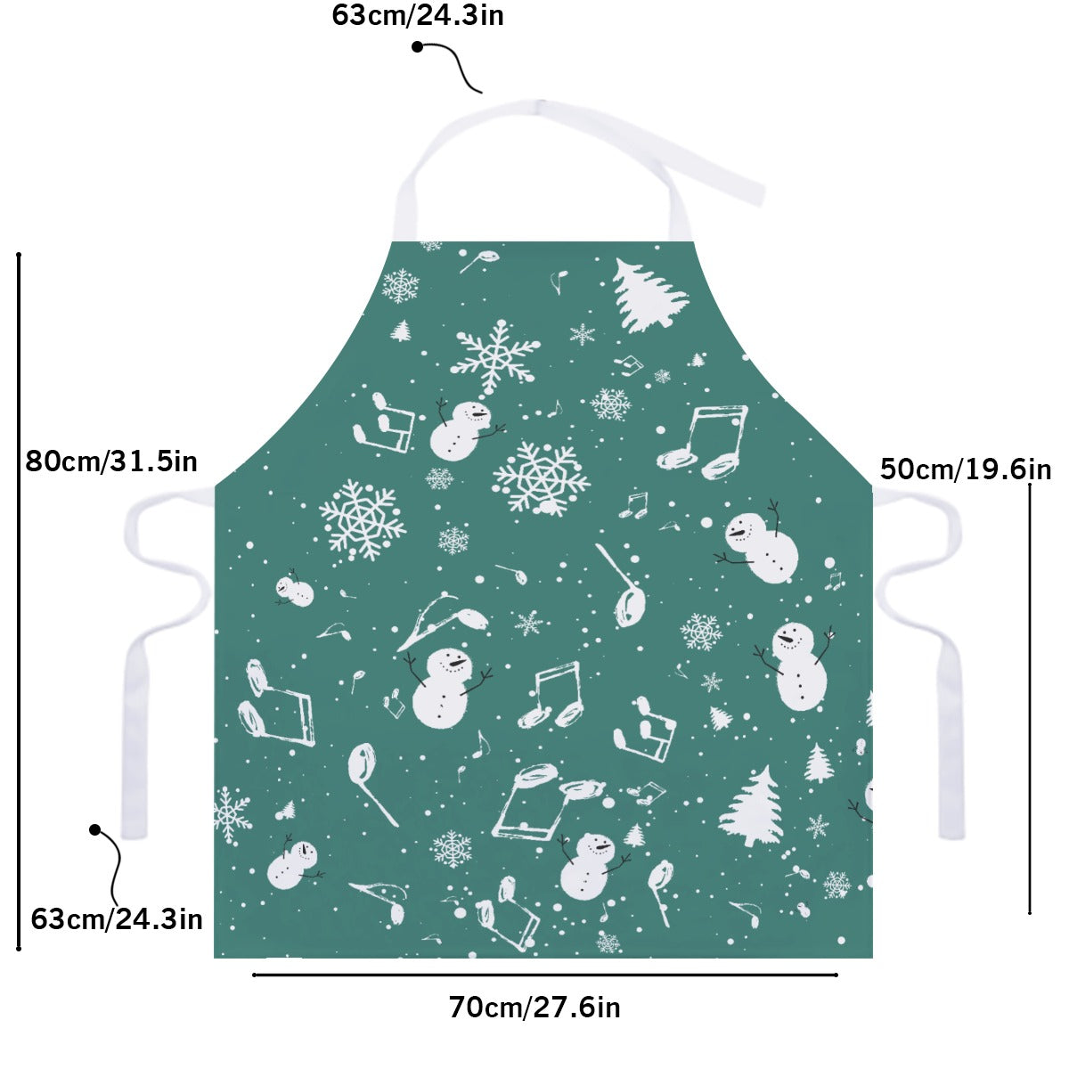 Music Christmas Green Adjustable Apron