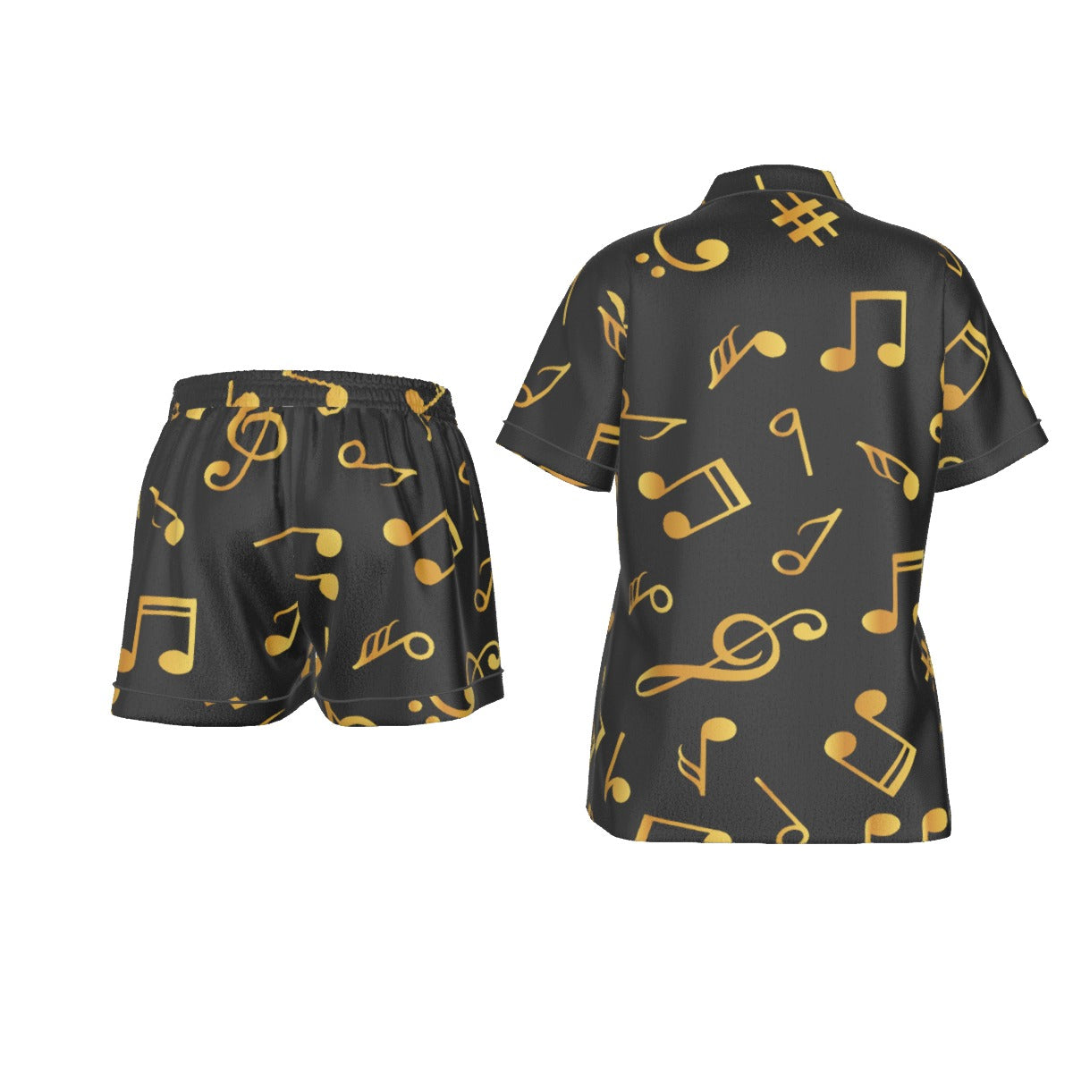 Music Gold Women's Short Sleeve Pajama Set